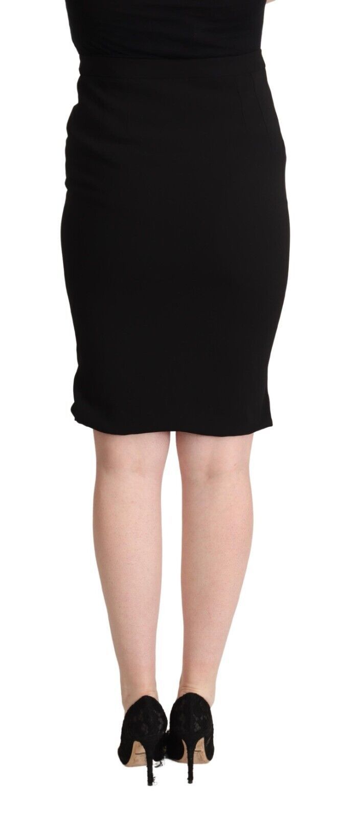 Dolce & Gabbana Black High Waist Knee Length Pencil Cut Skirt - ClickThatClicks 
