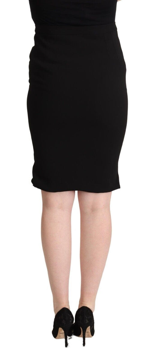 Dolce & Gabbana Black High Waist Knee Length Pencil Cut Skirt - ClickThatClicks 
