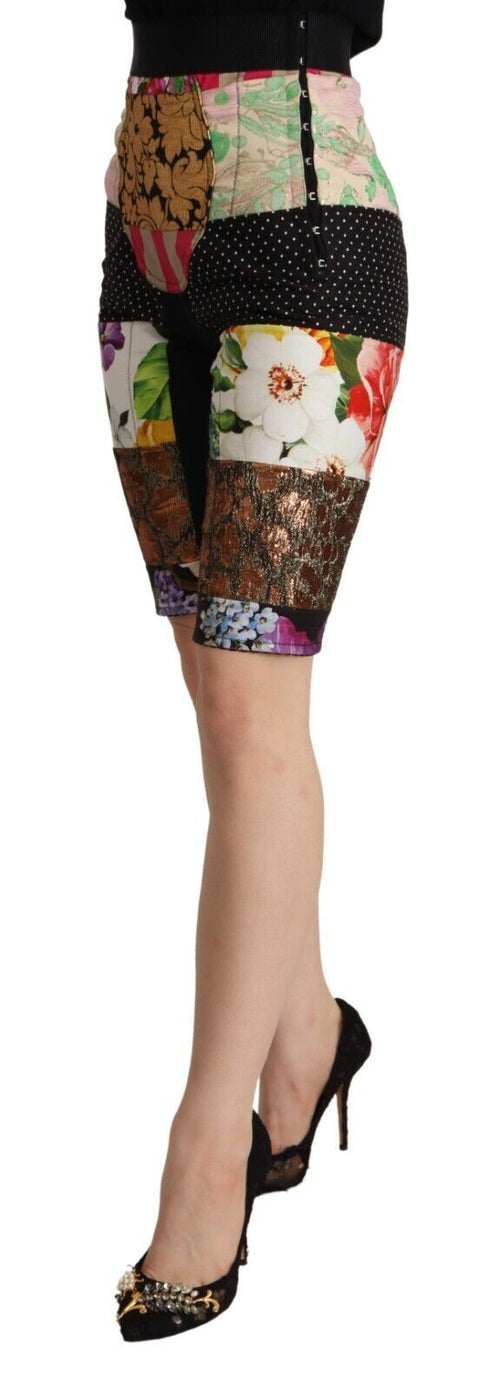 Dolce & Gabbana Multicolor Patchwork High Waist Cropped Pants - ClickThatClicks 