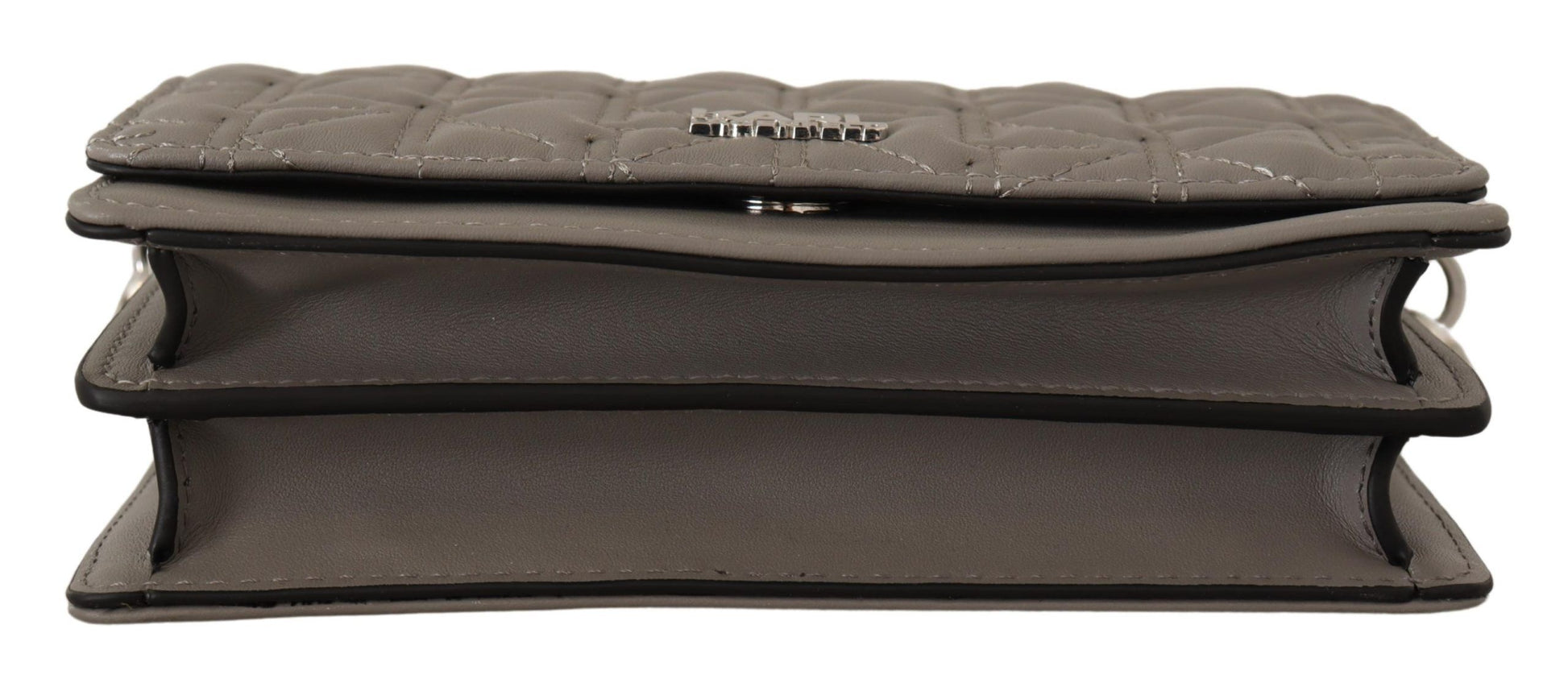 Karl Lagerfeld Light Grey Leather Crossbody Bag - ClickThatClicks 