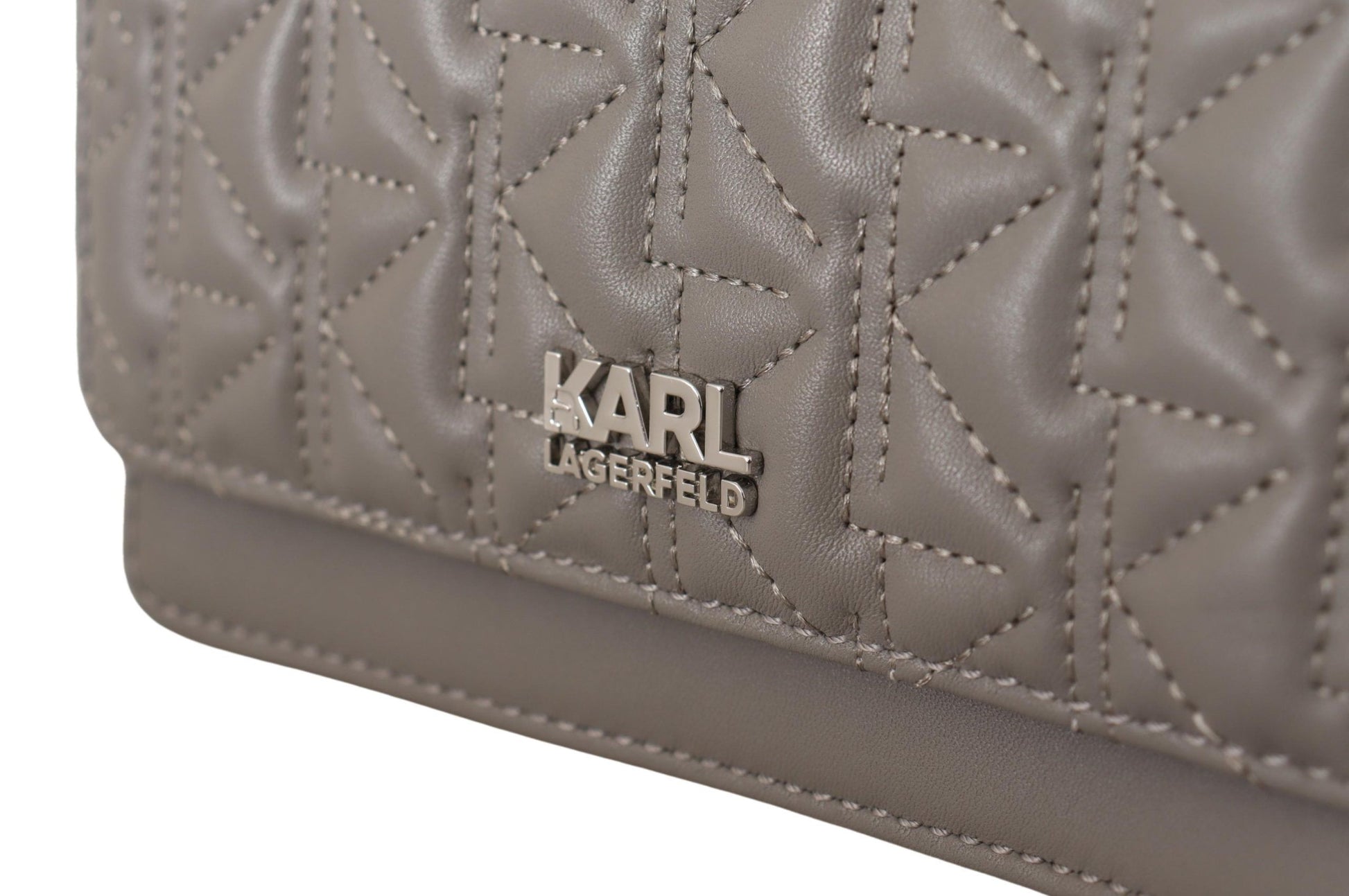 Karl Lagerfeld Light Grey Leather Crossbody Bag - ClickThatClicks 