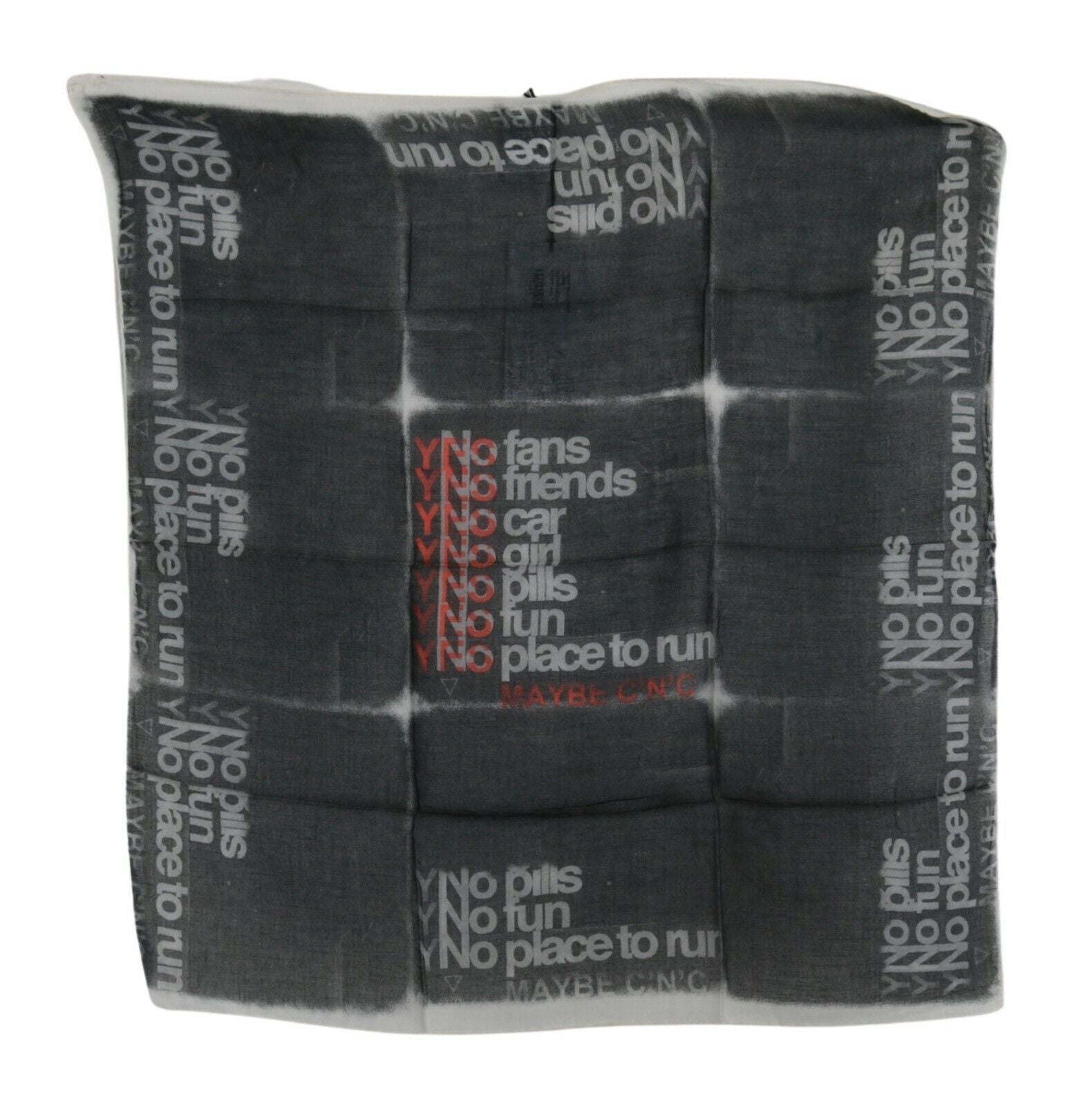 Costume National Dark Gray Wool Foulard Branded Scarf - ClickThatClicks 