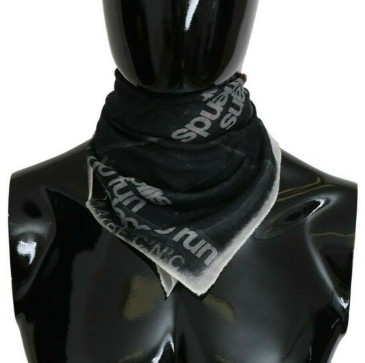 Costume National Dark Gray Wool Foulard Branded Scarf - ClickThatClicks 