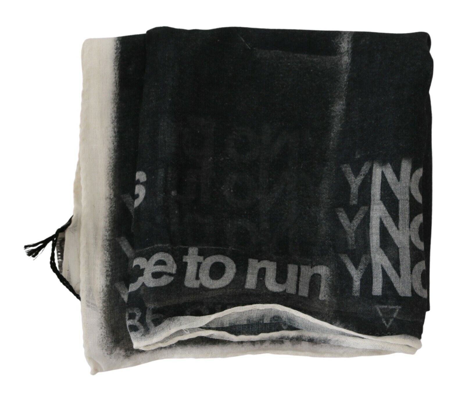 Costume National Dark Gray Wool Foulard Branded Scarf - ClickThatClicks 