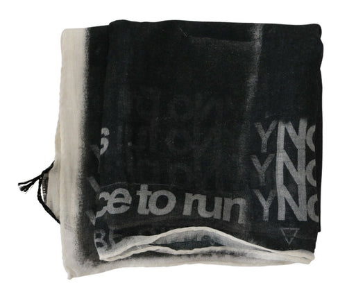 Costume National Dark Gray Wool Foulard Branded Scarf - ClickThatClicks 