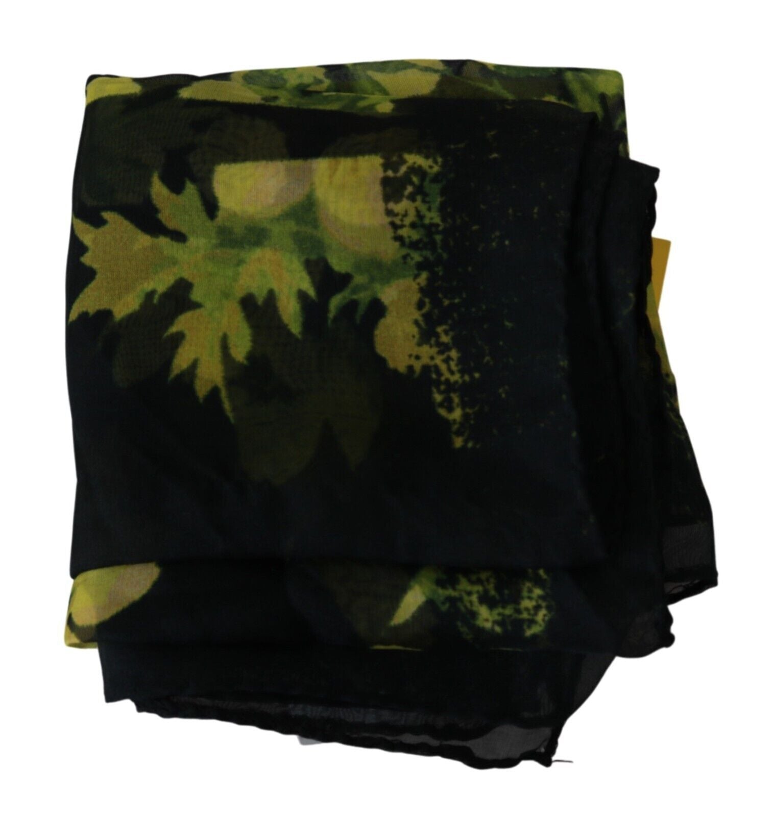 GF Ferre Black Yellow Floral Wrap Shawl Foulard Scarf - ClickThatClicks 