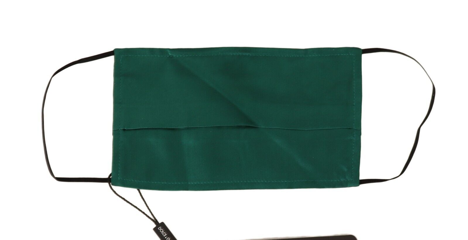 Dolce & Gabbana Green Silk Pleated Elastic Ear Strap Face Mask - ClickThatClicks 
