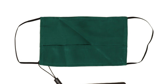 Dolce & Gabbana Green Silk Pleated Elastic Ear Strap Face Mask - ClickThatClicks 