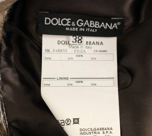 Dolce & Gabbana Brown Floral Silk Straight Full Skirt - ClickThatClicks 