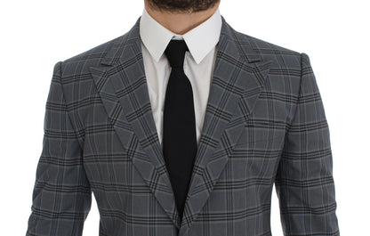 Dolce & Gabbana Elegant Blue Checkered Slim Fit Blazer