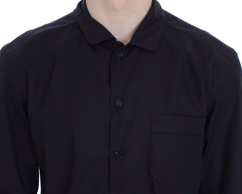 Dolce & Gabbana Purple Striped Cotton Pajama Lounge Shirt - ClickThatClicks 