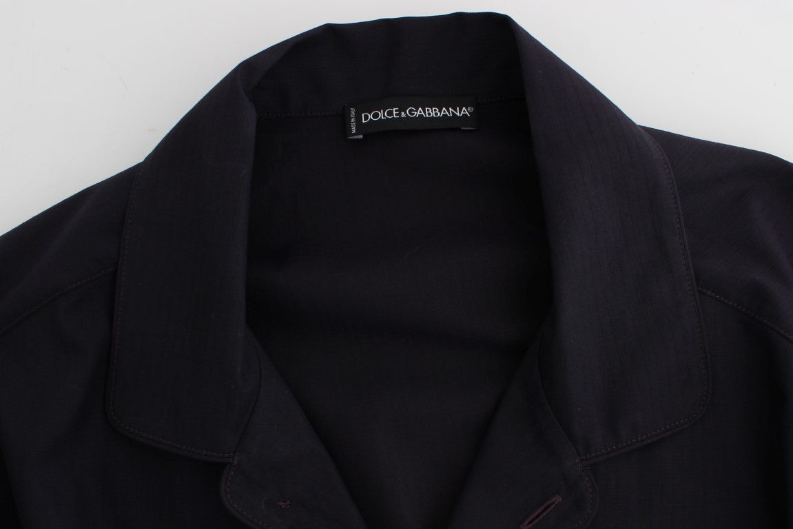 Dolce & Gabbana Purple Striped Cotton Pajama Lounge Shirt - ClickThatClicks 