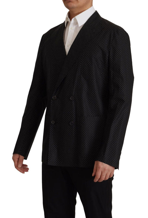 Dolce & Gabbana Black Polka Dotted Cotton Blazer Jacket - ClickThatClicks 