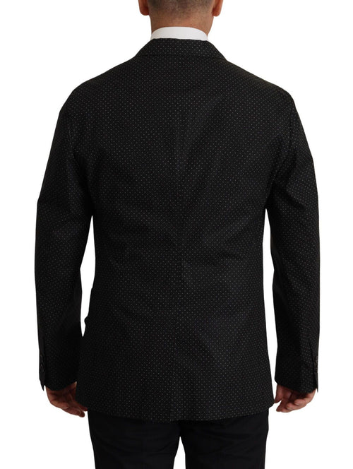 Dolce & Gabbana Black Polka Dotted Cotton Blazer Jacket - ClickThatClicks 