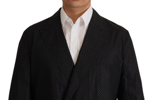 Dolce & Gabbana Black Polka Dotted Cotton Blazer Jacket - ClickThatClicks 