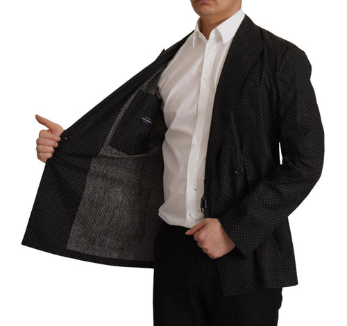 Dolce & Gabbana Black Polka Dotted Cotton Blazer Jacket - ClickThatClicks 