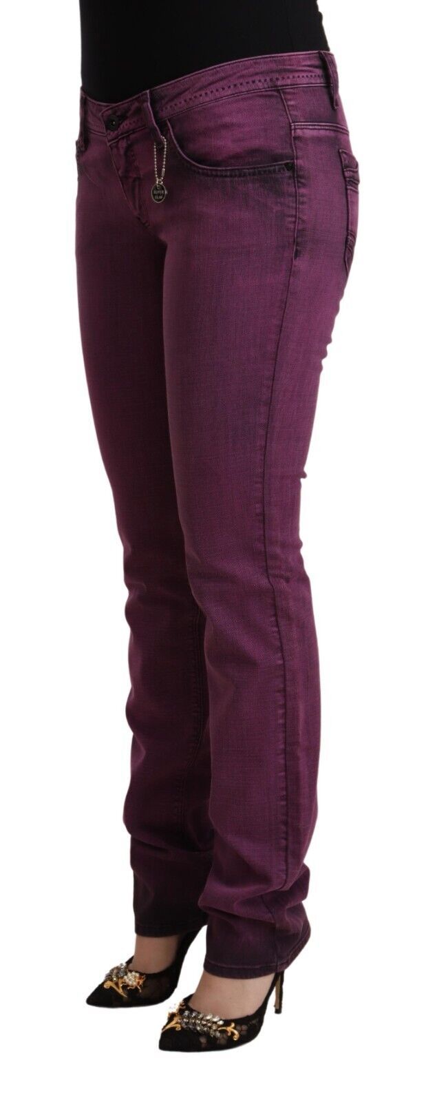 Costume National Purple Cotton Stretch Slim Fit Denim Jeans - ClickThatClicks 