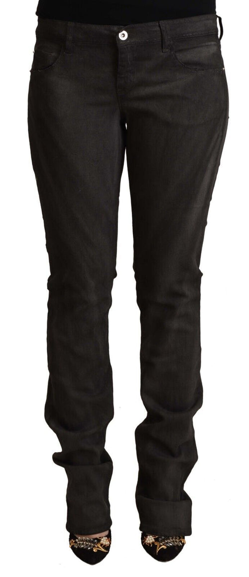 Costume National Black Cotton Mid Waist Skinny Pants - ClickThatClicks 