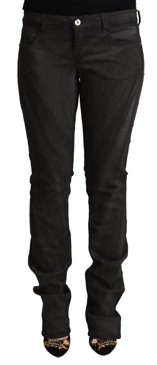 Costume National Black Cotton Mid Waist Skinny Pants - ClickThatClicks 