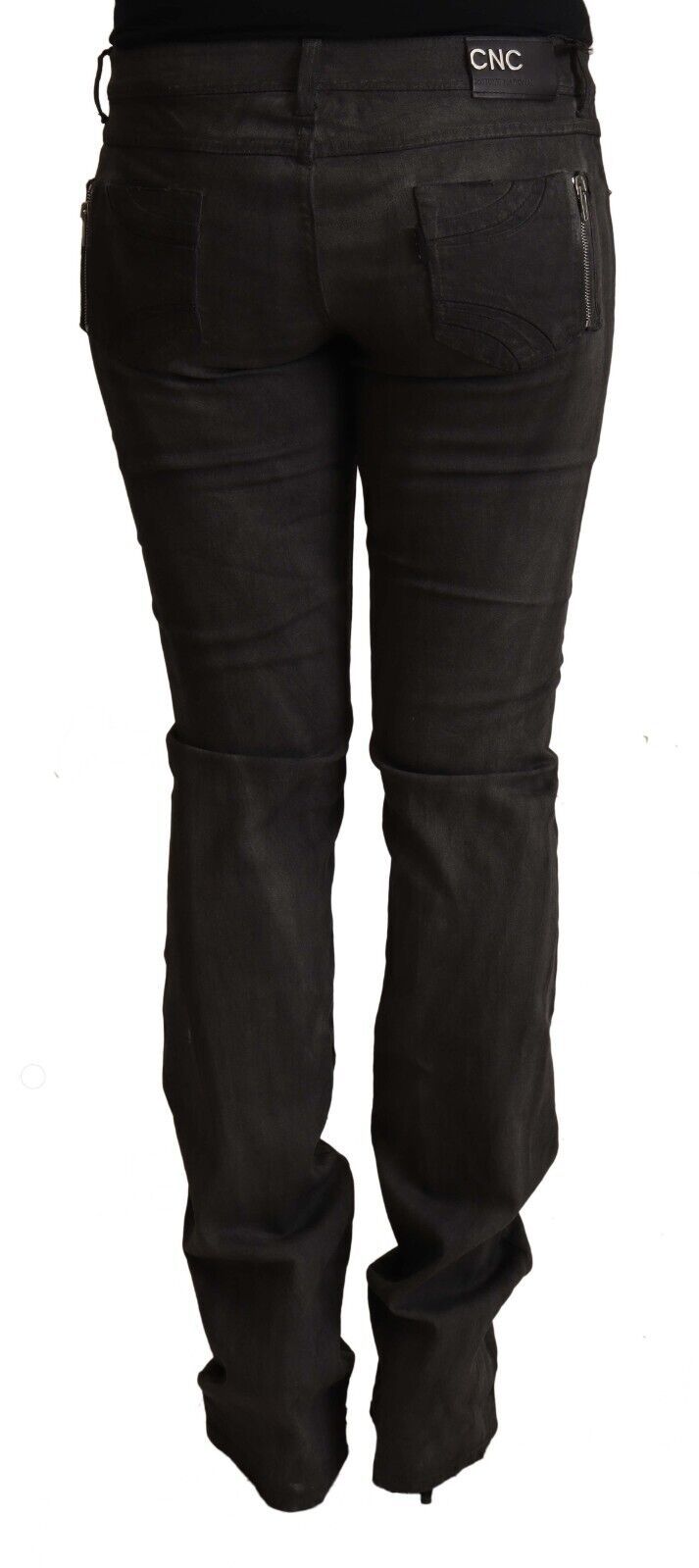 Costume National Black Cotton Mid Waist Skinny Pants - ClickThatClicks 