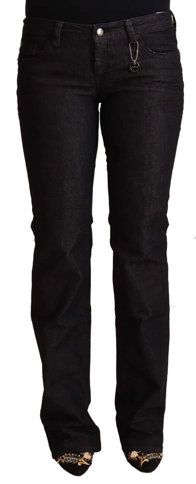 Costume National Black Cotton Low Waist Skinny Jeans - ClickThatClicks 