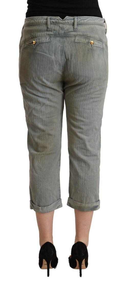 CYCLE Gray 100% Cotton Mid Waist Skinny Cropped Pants - ClickThatClicks 