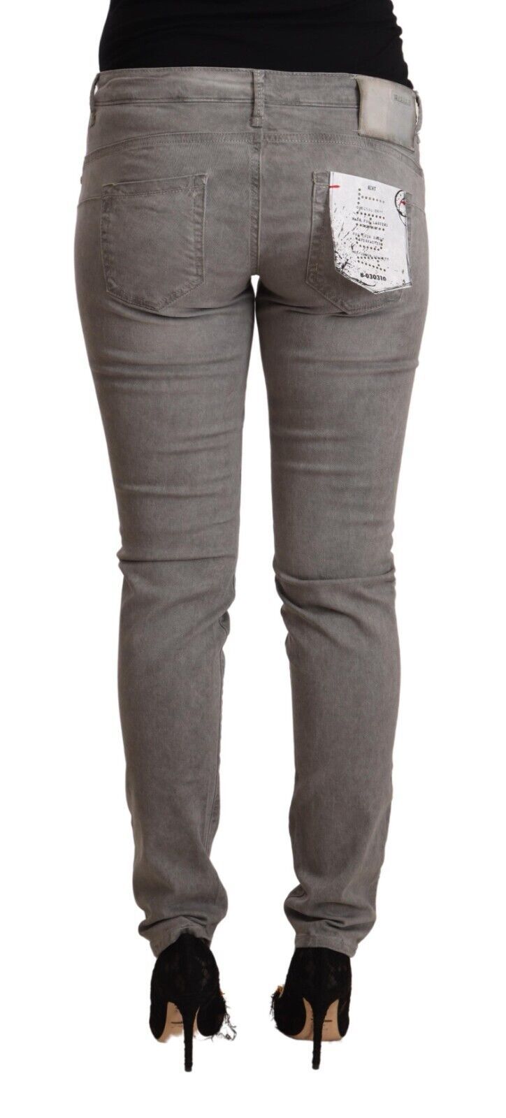 Acht Gray Cotton Low Waist Skinny Push Up Denim Jeans - ClickThatClicks 