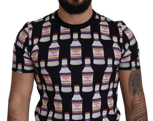 Dolce & Gabbana Black Bacio Di Venere Cotton Crew T-shirt - ClickThatClicks 