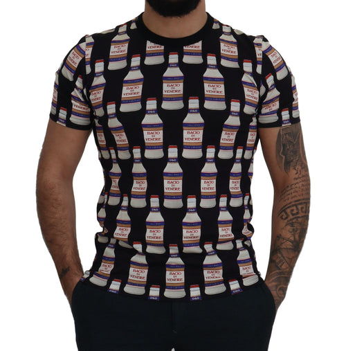 Dolce & Gabbana Black Bacio Di Venere Cotton Crew T-shirt - ClickThatClicks 