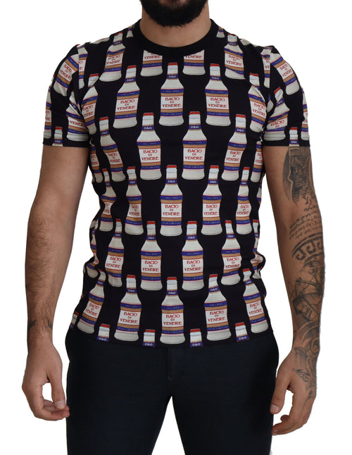 Dolce & Gabbana Black Bacio Di Venere Cotton Crew T-shirt - ClickThatClicks 
