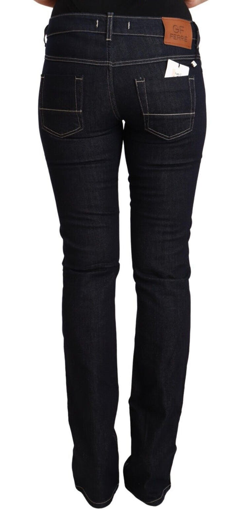 GF Ferre Black Cotton Stretch Low Waist Skinny Denim Jeans - ClickThatClicks 