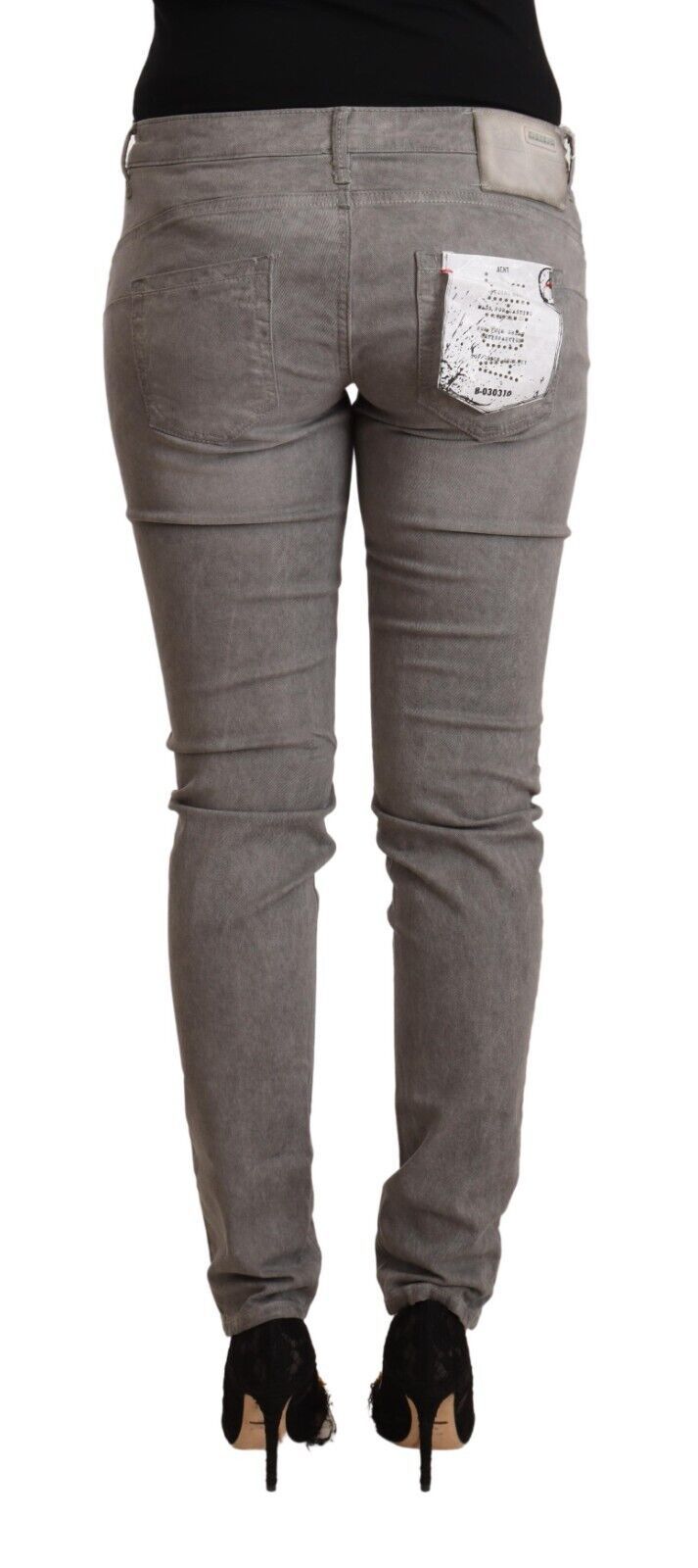 Acht Gray Cotton Low Waist Skinny Push Up Denim Jeans - ClickThatClicks 