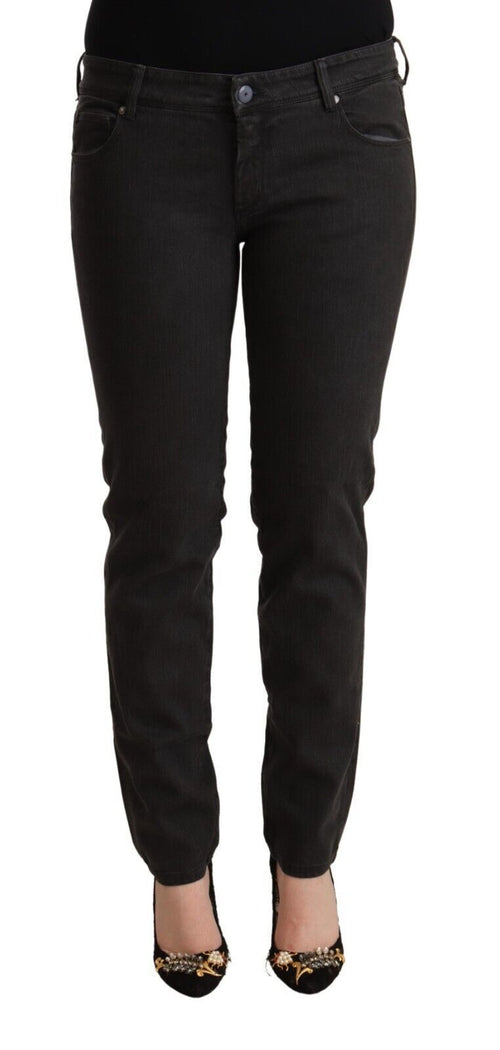 Ermanno Scervino Black Low Waist Skinny Denim Cotton Jeans - ClickThatClicks 