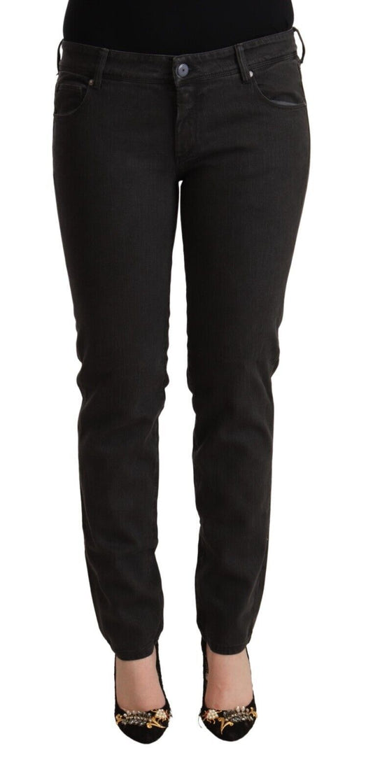 Ermanno Scervino Black Low Waist Skinny Denim Cotton Jeans - ClickThatClicks 