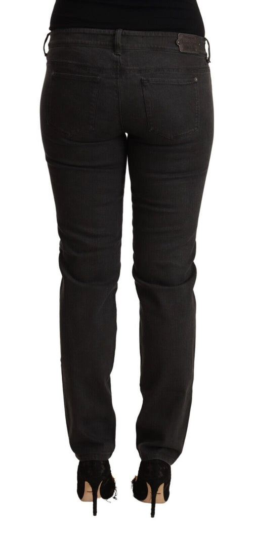 Ermanno Scervino Black Low Waist Skinny Denim Cotton Jeans - ClickThatClicks 