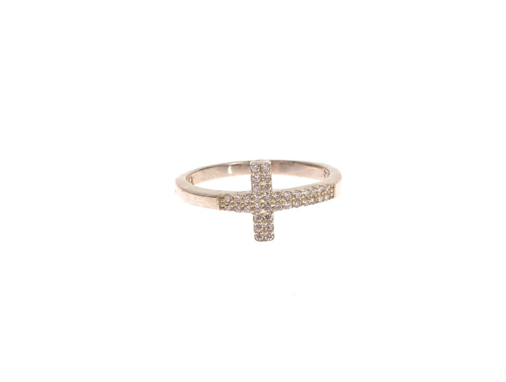 Nialaya Silver CZ Cross 925 Ring - ClickThatClicks 