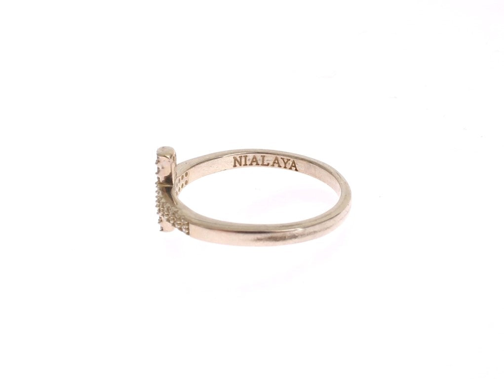 Nialaya Silver CZ Cross 925 Ring - ClickThatClicks 
