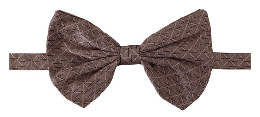 Dolce & Gabbana Gray Fantasy Print Adjustable Neck Papillon Bow Tie - ClickThatClicks 
