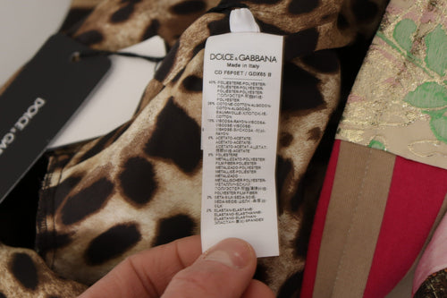 Dolce & Gabbana Multicolor Pachwork Floral Sheath Jaquard Mini Gown Dress - ClickThatClicks 