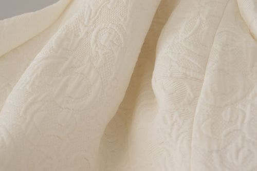 Dolce & Gabbana White Jaquard Midi Floral Sheath Brocade Dress - ClickThatClicks 