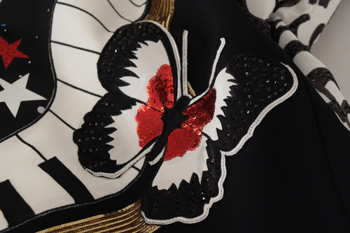 Dolce & Gabbana Black Love Clock Sequined Piano Skirt - ClickThatClicks 