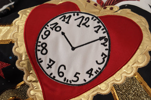 Dolce & Gabbana Black Love Clock Sequined Piano Skirt - ClickThatClicks 