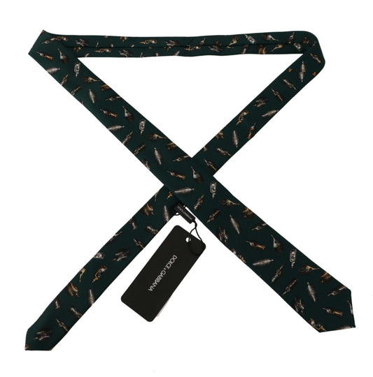 Dolce & Gabbana Black Bottle Fantasy Print Silk Adjustable Accessory Tie - ClickThatClicks 