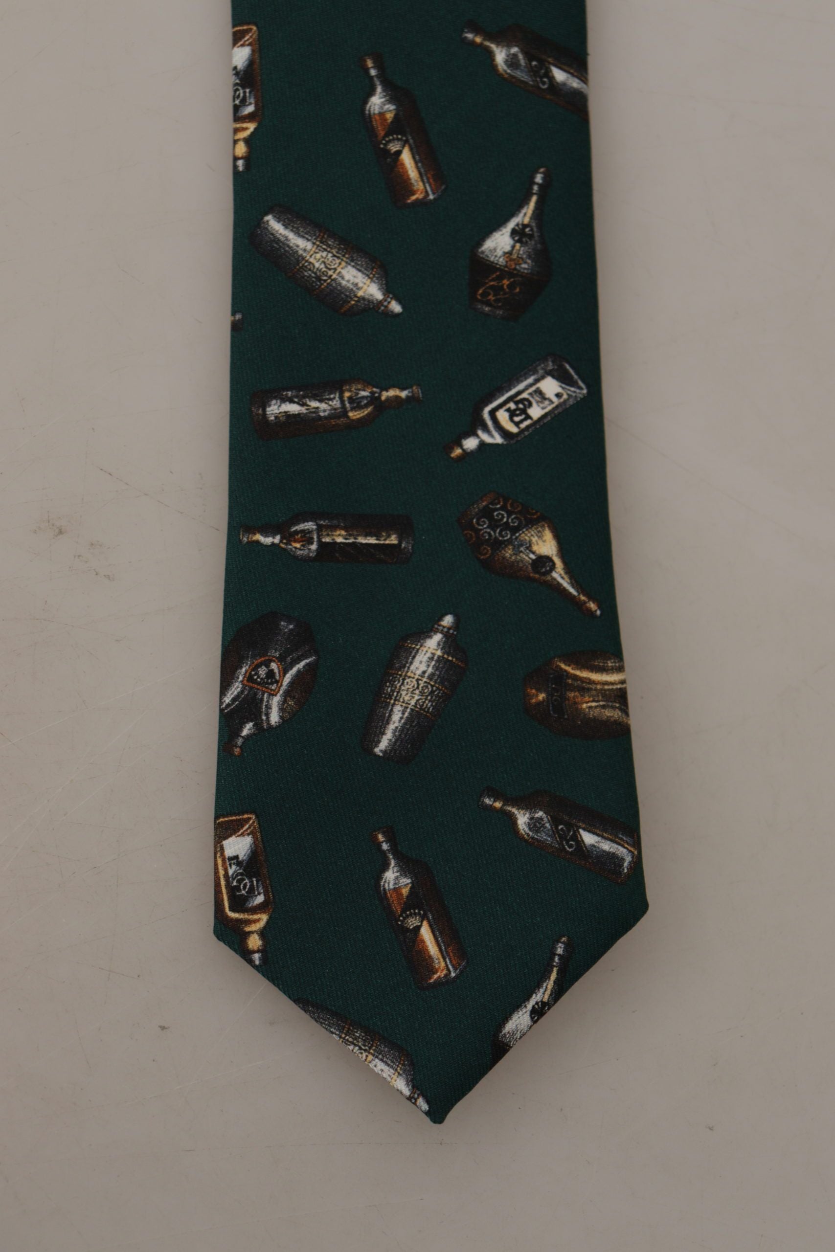 Dolce & Gabbana Black Bottle Fantasy Print Silk Adjustable Accessory Tie - ClickThatClicks 