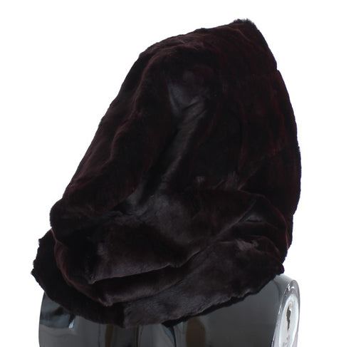 Dolce & Gabbana Purple Weasel Fur Crochet Hood Scarf Hat - ClickThatClicks 