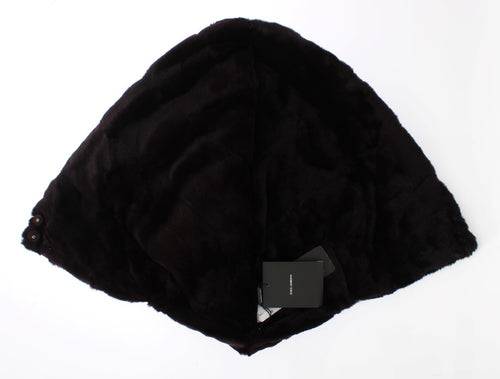 Dolce & Gabbana Purple Weasel Fur Crochet Hood Scarf Hat - ClickThatClicks 