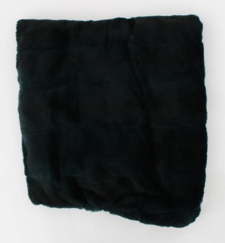 Dolce & Gabbana Green Weasel Fur Crochet Hood Scarf Hat - ClickThatClicks 