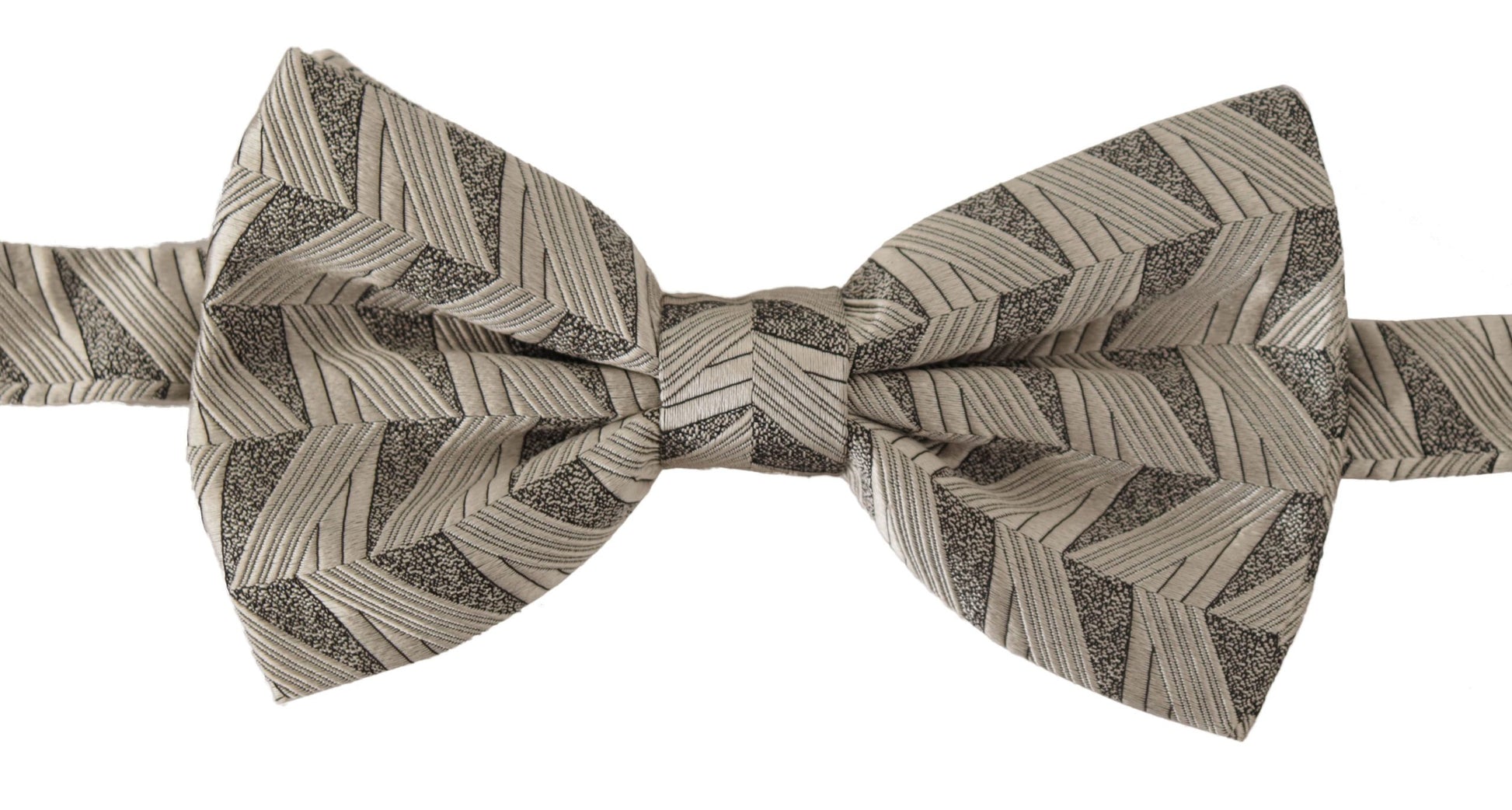Dolce & Gabbana Gray 100% Silk Adjustable Neck Papillon Bow Tie - ClickThatClicks 