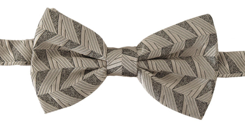 Dolce & Gabbana Gray 100% Silk Adjustable Neck Papillon Bow Tie - ClickThatClicks 