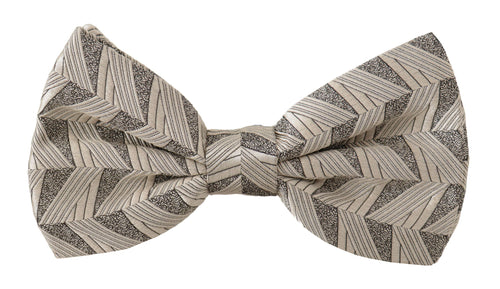 Dolce & Gabbana Gray 100% Silk Adjustable Neck Papillon Bow Tie - ClickThatClicks 